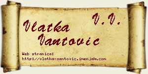Vlatka Vantović vizit kartica